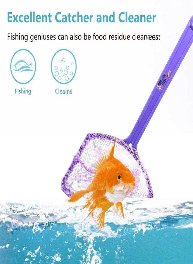 VAYINATO® 6 Inch (2 Pcs) Aquarium Fish Net, Soft Fine Nylon Mesh Fishing Net Suitable for Small Fish and Shrimp | Purple Color by Petzlifeworld - Image 4